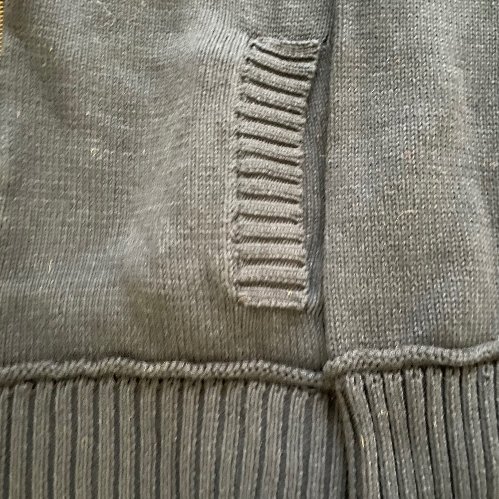 Navy cotton zip up sweater